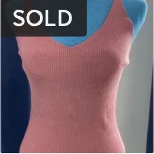 Ribbed V-Neck Sweater Cropped Cami by Free Press/ size XS